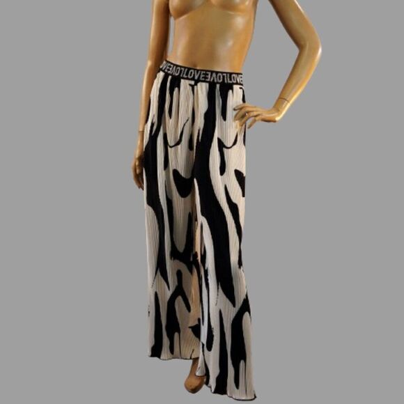 Shein High Waist Print Wide Leg Pants Boho Loose Casual Palazzo Trousers Sz 4 - Picture 10 of 12